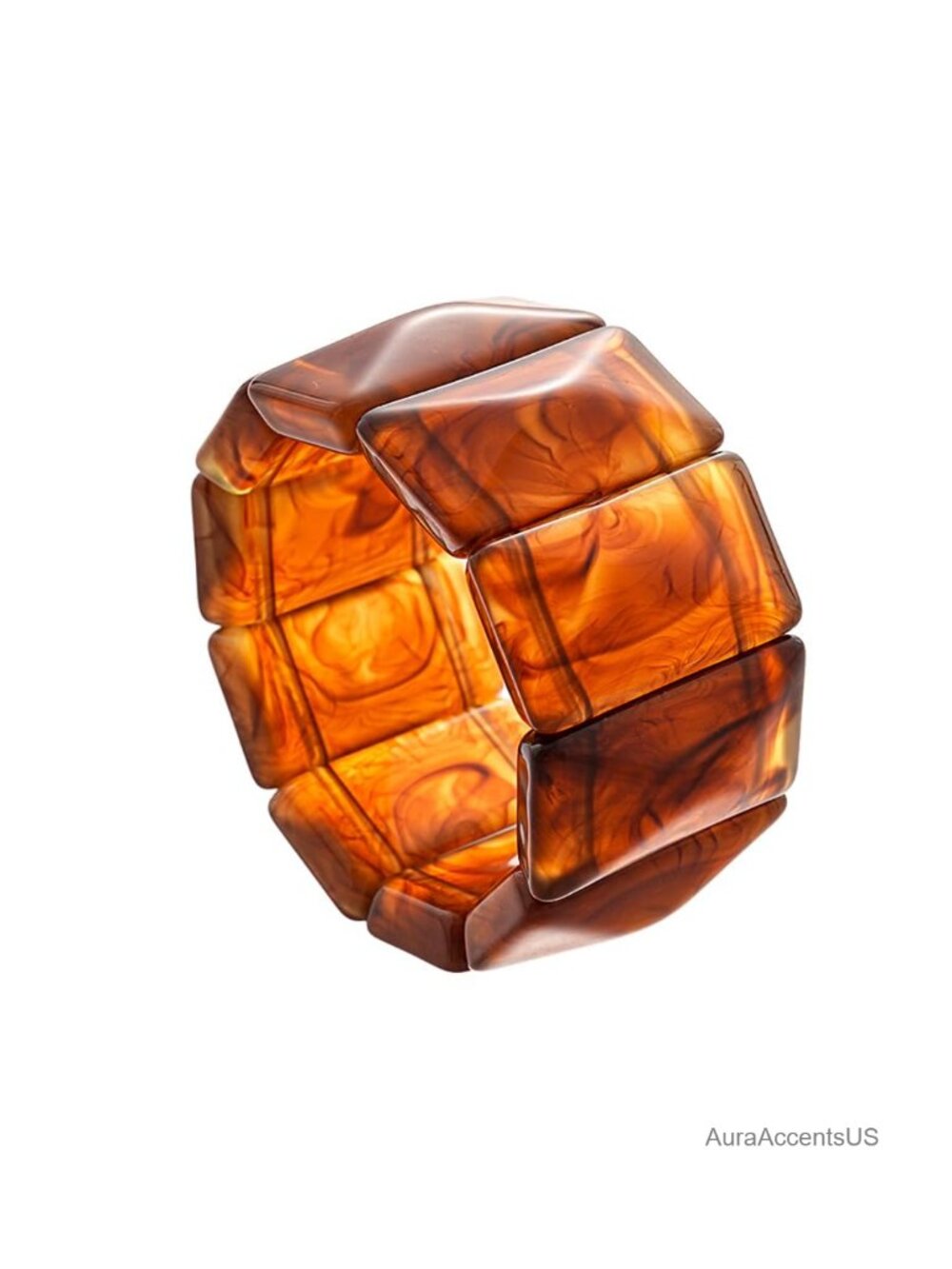 Chunky Geometric Stretch Bangle Bracelet for Women Acrylic Bead Wristband